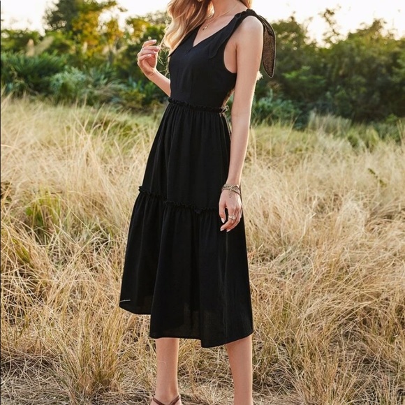 Boho knot shoulder swing dress - Picture 5 of 6